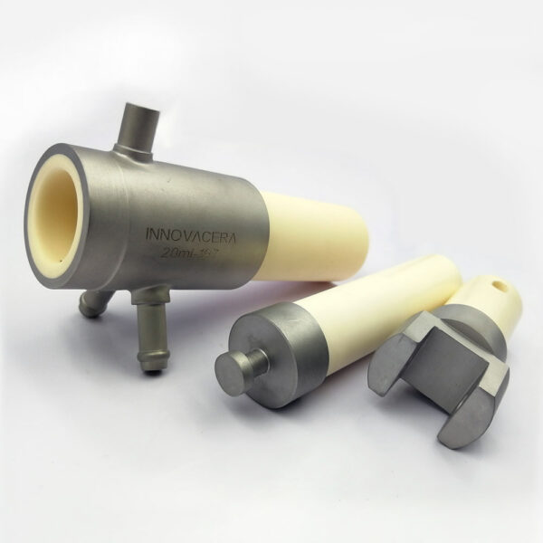 Three-pieces small doses ceramic rotary valve piston metering pump