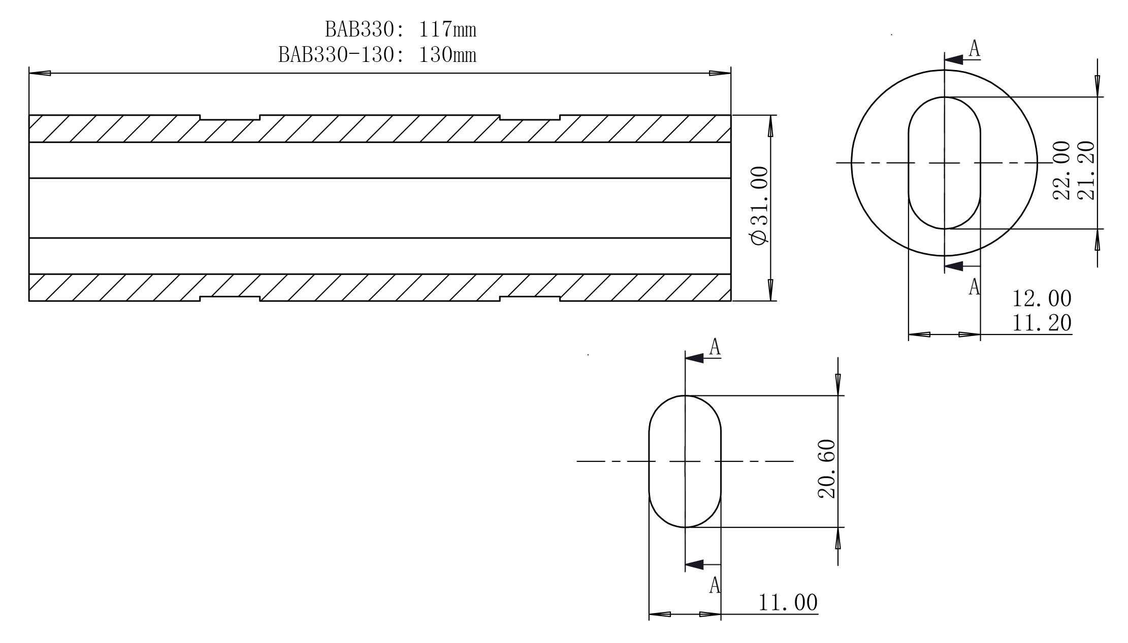BAB330 (TCT117) Ceramic Reflector Drawing
